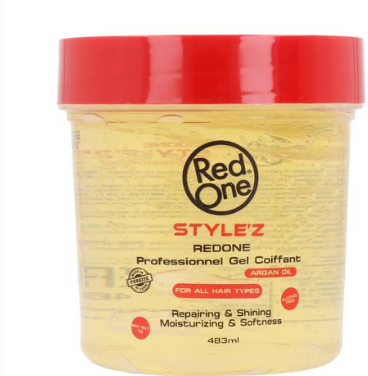 RedOne Style'z Professional Hair Gel Repairing & Shining, Moisturizing & Softness with Argan Oil for All Hair Types - alcohol free