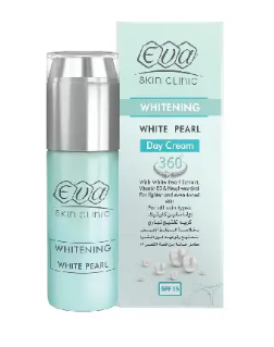 Eva Whitening Facial Day Cream with White Pearl Extract, Vitamin B3 & Hexylresorcinol for All Skin Types SPF15