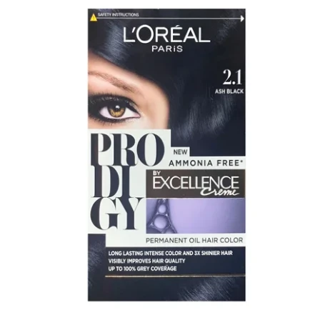 L'Oreal Excellence Prodigy Permanent Oil Hair Color Ash Black 2.1 - ammonia free