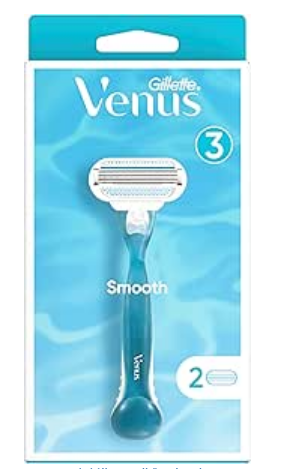 Gillette Venus 3 Blade Razor with 2 Replacement Blades for Women