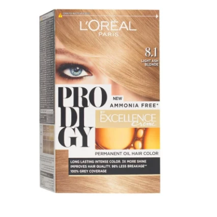 L'Oreal Prodigy Permanent Oil Hair Color Light Ash Blonde 8.1 - ammonia free