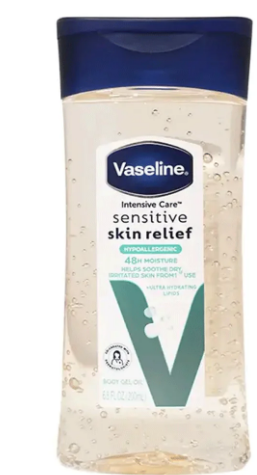 Vaseline Intensive Care Sensitive Skin Relief Hypoallergenic 48H Moisturizing, Hydrating & Soothing Body Gel Oil