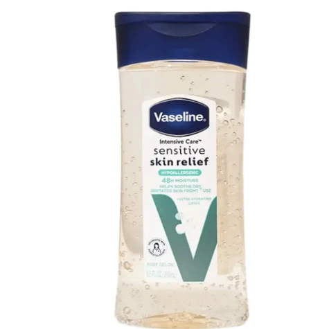Vaseline Intensive Care Sensitive Skin Relief Hypoallergenic 48H Moisturizing, Hydrating & Soothing Body Gel Oil