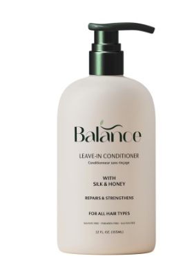 Balance Repairing & Strengthening Leave-In Conditioner with Silk & Honey for All Hair Types - sulfate free, parabens free, gluten free