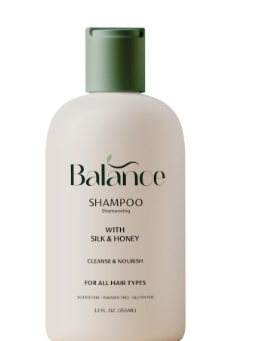 Balance Cleansing & Nourishing Shampoo with Silk & Honey for All Hair Types - sulfate free, parabens free, gluten free