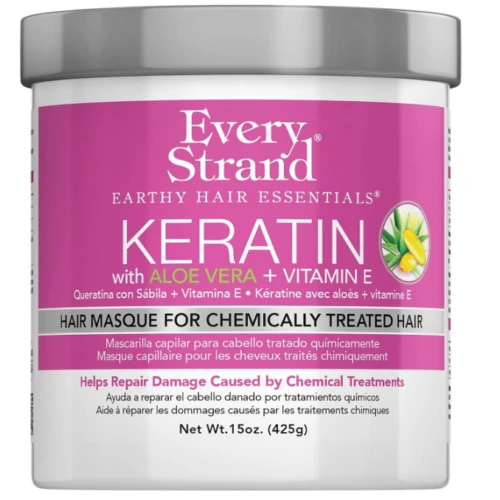 Every Strand Keratin Hair Mask with Aloe Vera & Vitamin E for Chemically Treated Hair - parabens free, sulfates free, DEA free