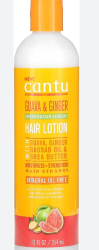 Cantu Moisturizing & Strengthening Hair Lotion with Shea Butter, Guava & Ginger Extracts - silicones free, paraffin free, parabens free