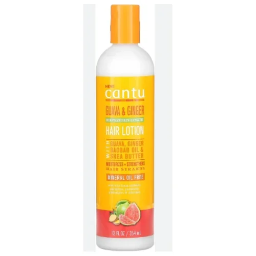 Cantu Moisturizing & Strengthening Hair Lotion with Shea Butter, Guava & Ginger Extracts - silicones free, paraffin free, parabens free
