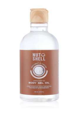 Nut Shell Non-Greasy Ultra Hydrating & Glowing Body Gel Oil with Coconut & Cocoa