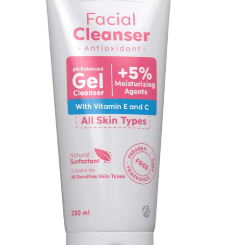 Shaan Moisturizing & Antioxidant Face & Body Gel Cleanser with Vitamin E & C for Sensitive & All Skin Types - soap free, parabens free, fragrance free