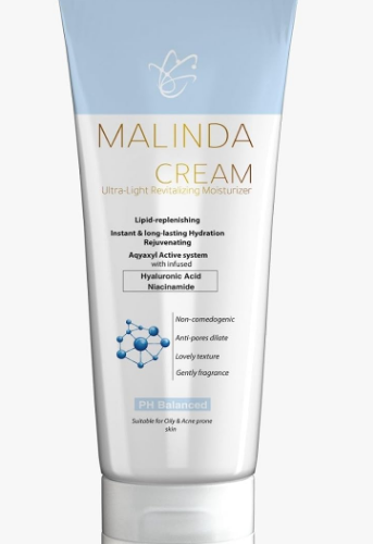 Bluebell Malinda Ultra Light Revitalizing, Moisturizing & Lipid Replenishing Cream with Hyaluronic Acid & Niacinamide for Oily & Acne-Prone Skin - non comedogenic, parabens free, harsh chemicals free