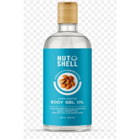 Nut Shell Ultra Nourishing, Rejuvenating & Glowing Body Gel Oil with Argan & Pomegranate Oils - cruelty free, parabens free