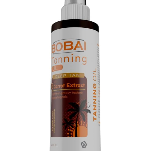 Bobai Hypoallergenic Water-Resistant Deep Tanning Oil Spray with Carrot Extract for All Skin Types