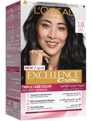 L'Oreal Excellence Triple Care Hair Color Cream Black 1.0