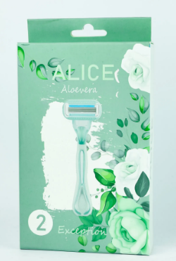 Alice Exception Green 2 Blade Razors with Aloe Vera