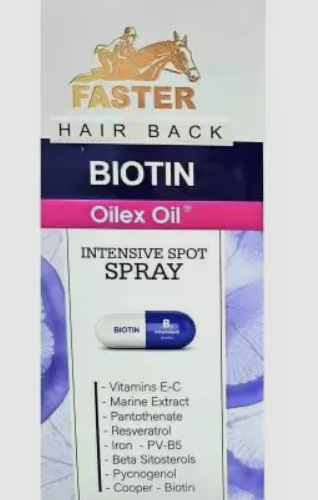 Faster Oilex Oil Hair Back Intensive Spot Spray with Biotin, Vitamin E & C - drug free
