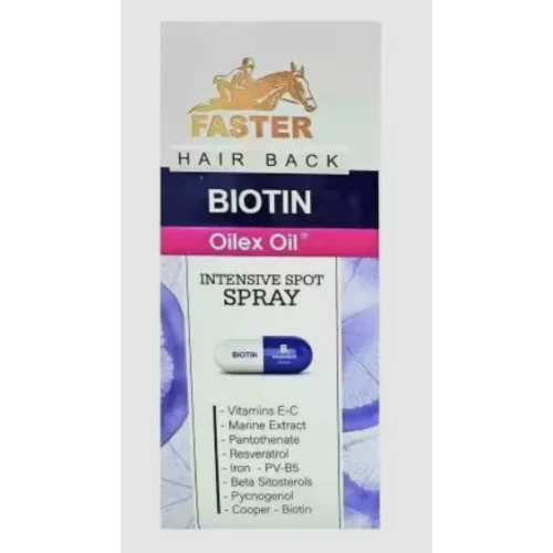 Faster Oilex Oil Hair Back Intensive Spot Spray with Biotin, Vitamin E & C - drug free