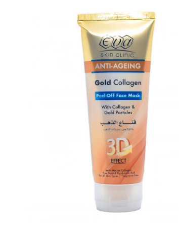 Eva Skin Clinic Anti-Aging Gold Collagen Peel-Off Face Mask with Gold Particles for All Skin Types - fragrance free