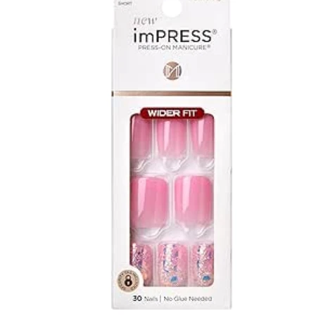ImPress Wider Fit Pink Press-On Nail Kit