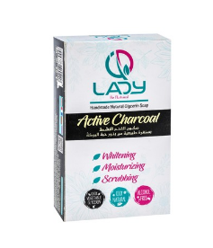 Lady Whitening, Moisturizing & Scrubbing Glycerin Soap Bar with Activated Charcoal - alcohol free
