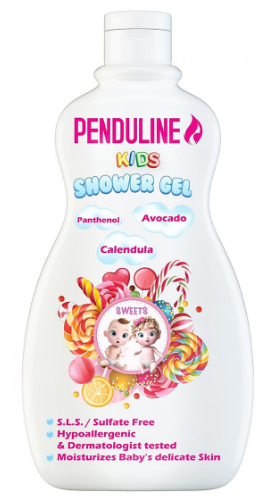 Penduline Kids Hypoallergenic Moisturizing Shower Gel with Panthenol, Avocado & Calendula Extract - SLS free, tear free, sulfate free