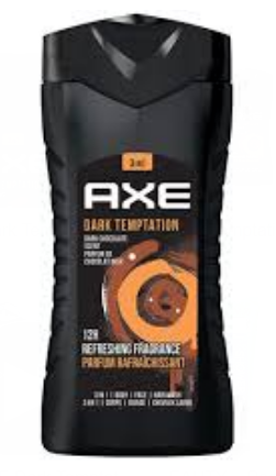 Axe Dark Temptation 3in1 12H Refreshing Hair, Face & Body Wash Chocolate Scent