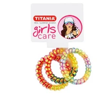 Titania Girls Care Assorted Spiral Hair Ties 3 per pack