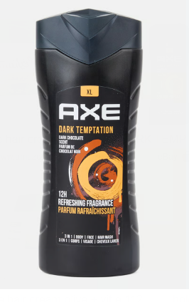 Axe Dark Temptation 3in1 Refreshing Body, Face & Hair Wash Dark Chocolate Scent