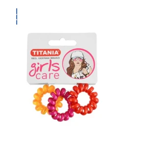 Titania Girls Care Small Assorted Spiral Hair Ties 3 per pack