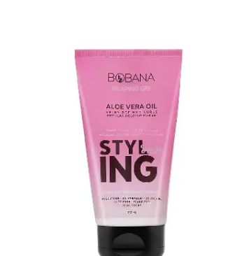 Bobana Non-Sticky Shining, Curl Defining & Styling Hair Gel with Aloe Vera Oil Regular Hold - silicones free, parabens free, alcohol free
