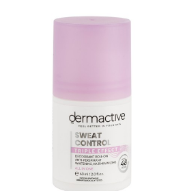 Dermactive Sweat Control Triple Effect Hypoallergenic 48H Whitening, Hair Minimizing & Anti-Perspirant Roll-On Deodorant