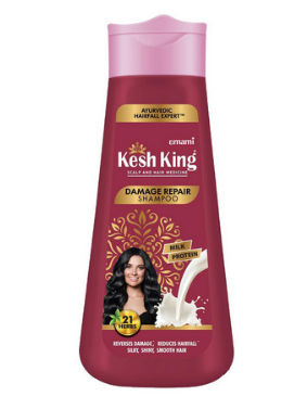 Kesh King Damage Repairing & Anti-Hair Fall Shampoo with Milk Protein & 21 Ayurvedic Herbs