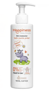 Happiness Hypoallergenic Soothing, Nourishing & Protecting Head to Toe Moisturizer for Babies - non comedogenic, parabens free, dyes free