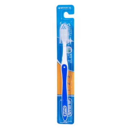 Oral-B 123 Blue & White Medium Toothbrush with Cover