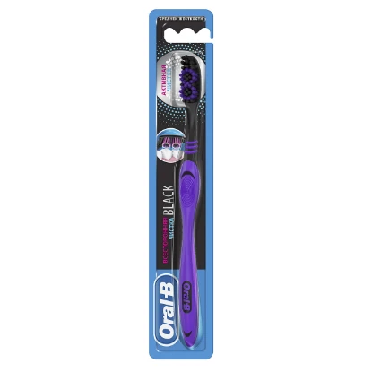 Oral-B All Rounder Black & Purple Medium Toothbrush with Active Cups