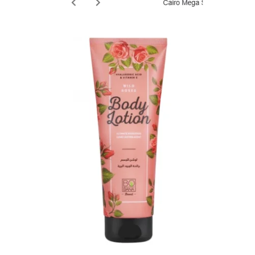 Bobana Non-Greasy Hydrating Body Lotion Wild Rose Scent with Hyaluronic Acid & Vitamin E