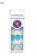 ImPress The No Glue Mani Short Blue Glittered Press-On Manicure Nails - أظافر مانيكير قصيرة زرقاء لامعة لاصقة بدون غراء من إمبريس