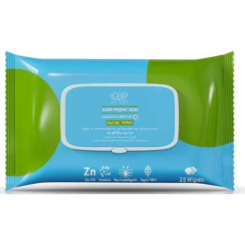 Eva Skin Clinic Cleansing Facial Wipes with Zinc PCA & Probiotics for Acne-Prone Skin - vegan, non comedogenic
