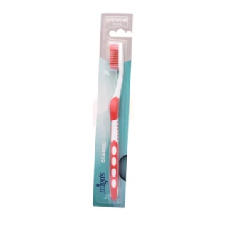Migo's Classic White & Light Blue Medium Toothbrush