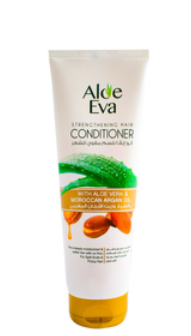 Aloe Eva Strengthening Conditioner with Aloe Vera & Moroccan Argan Oil for Split Ends & Frizzy Hair - بلسم ألو إيفا المقوي مع خلاصة الصبار وزيت الأرغان المغربي للأطراف المتقصفة والشعر المجعد