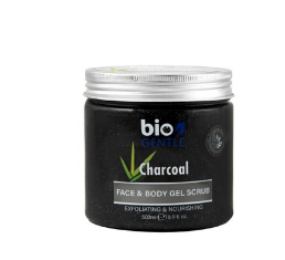 Bio Gentle Exfoliating & Nourishing Face & Body Gel Scrub with Charcoal Extract