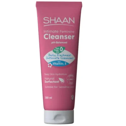Shaan Antibacterial Hydrating Feminine Intimate Cleanser with Tea Tree Oil & Vitamin E for Sensitive Areas - parabens free, soap free, alcohol free