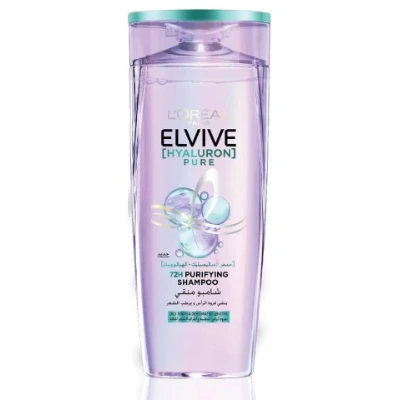 L'Oreal Elvive Hyaluron Pure 72H Purifying Shampoo with Salicylic & Hyaluronic Acids for Oily Scalp & Dehydrated Lengths (-32 EGP)