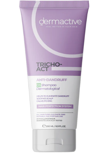 Dermactive Tricho-Act Hypoallergenic Soothing & Calming Anti-Dandruff Shampoo for All Hair Types - sulfate free, fragrance fee