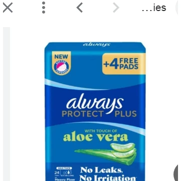 Always Protect Plus Maxi Thick Extra Long Pads Aloe Vera Scent with Wings (20+4 Free)