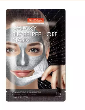 Purederm Brightening & Illuminating Galaxy Peel-Off Face Mask with Silver, Pearl & Vitamin C for All Skin Types