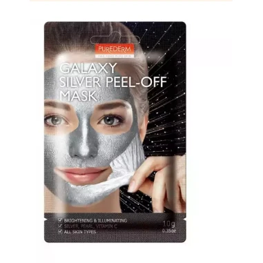 Purederm Brightening & Illuminating Galaxy Peel-Off Face Mask with Silver, Pearl & Vitamin C for All Skin Types