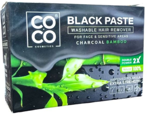 Coco Wax Washable Black Paste Hair Remover with Charcoal & Aloe Vera Extract for Face & Sensitive Areas