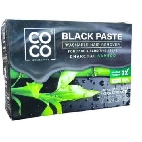 Coco Wax Washable Black Paste Hair Remover with Charcoal & Aloe Vera Extract for Face & Sensitive Areas