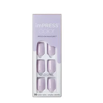 ImPRESS Short Press-On Manicure Purple Nails Picture Purplect 007